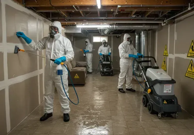 Basement Moisture Removal and Structural Drying process in Maize, KS